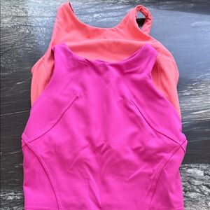 lululemon athletica Pink and Orange Crop Tops